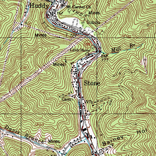 Topographic Map of Stone Post Office (historical), KY
