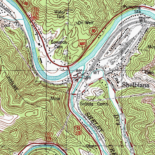 Topographic Map of Sword Post Office (historical), KY