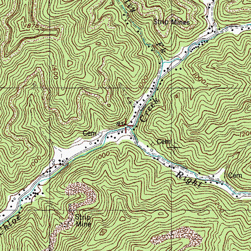 Topographic Map of Upper Chloe (historical), KY