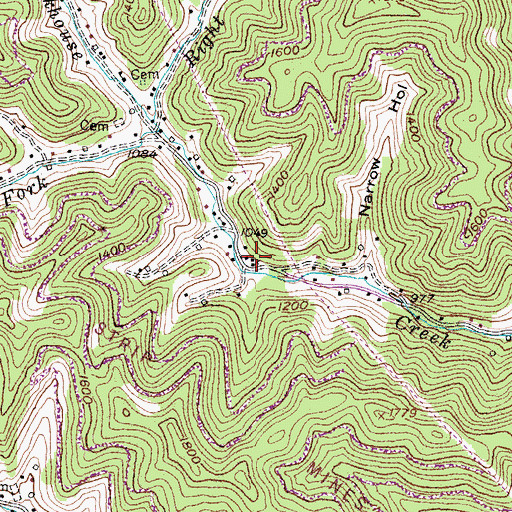 Topographic Map of Upper Rockhouse School (historical), KY