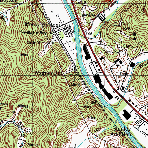 Topographic Map of Wagoner Church (historical), KY