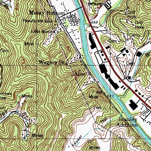 Topographic Map of Wedding Plaza Shopping Center, KY
