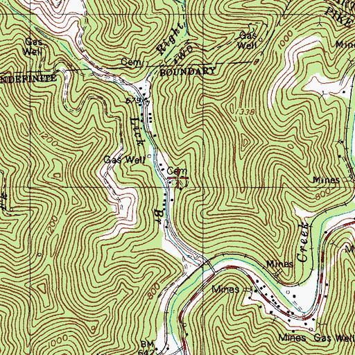 Topographic Map of Weddington Cemetery, KY