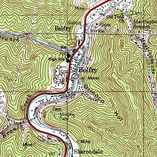 Topographic Map of Yardley Coal Camp (historical), KY