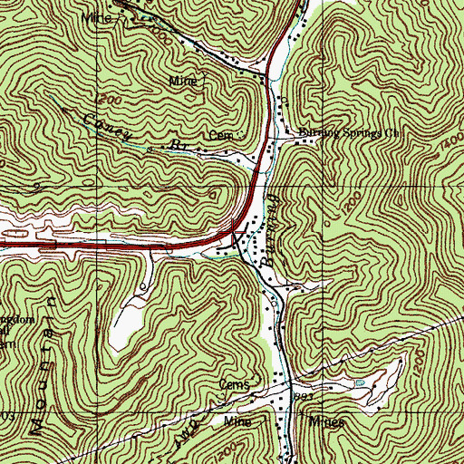 Topographic Map of Zebulon Post Office (historical), KY