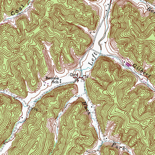 Topographic Map of Arthur Bays Cemetery, KY