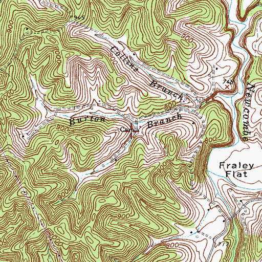 Topographic Map of Burton Cemetery, KY