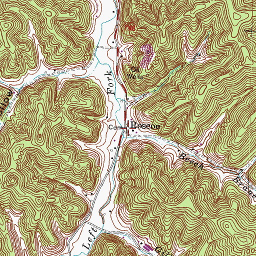 Topographic Map of Watson Cemetery, KY