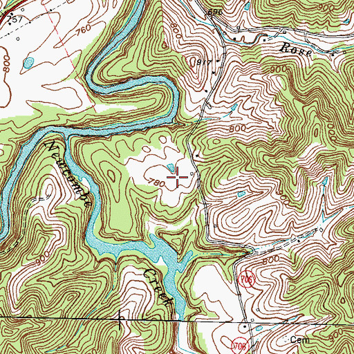 Topographic Map of Bat Williams Flat, KY