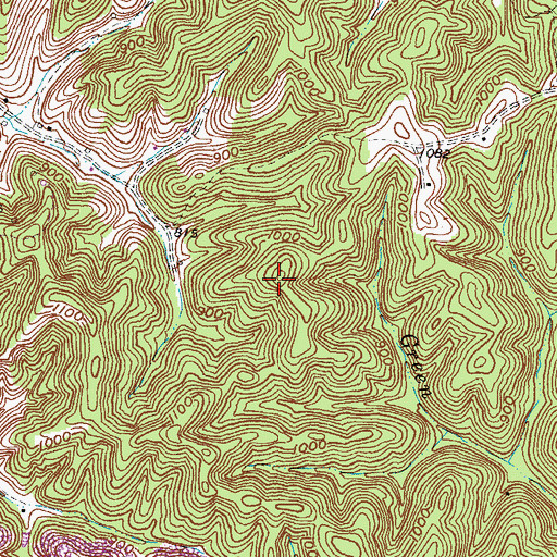 Topographic Map of Henson Flat, KY