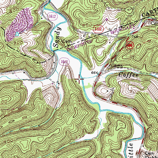 Topographic Map of Porter's Store (historical), KY
