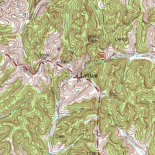 Topographic Map of Watsons Store (historical), KY