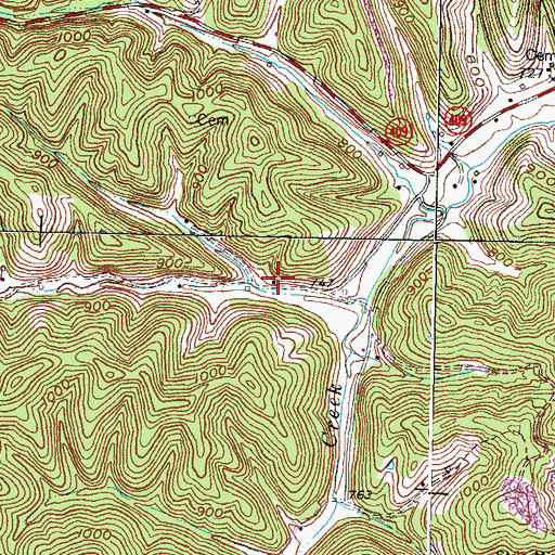 Topographic Map of Charity Post Office (historical), KY