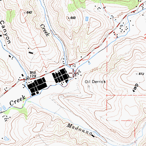 Topographic Map of Corinda Los Trancos Creek, CA