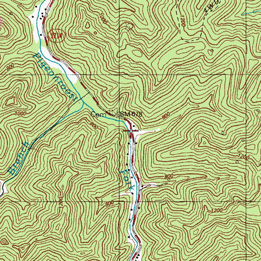 Topographic Map of Schoolhouse Branch, KY