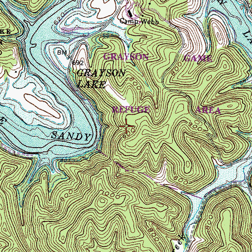 Topographic Map of Deer Creek Chapel, KY