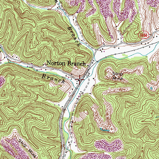 Topographic Map of Norton Branch Church, KY