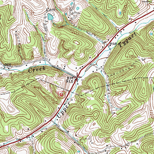 Topographic Map of Evan's Store (historical), KY