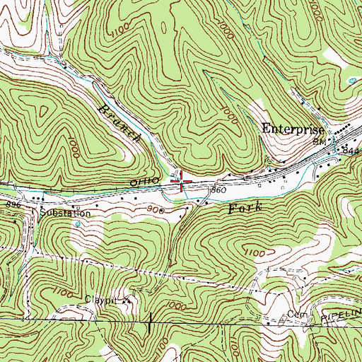Topographic Map of Shay Railroad Stop (historical), KY
