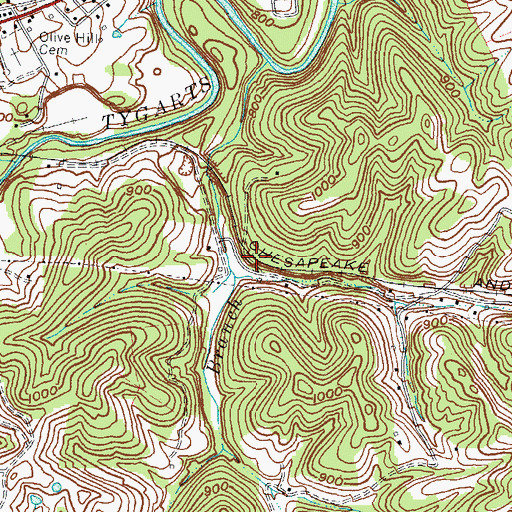 Topographic Map of Atlas Railroad Station (historical), KY