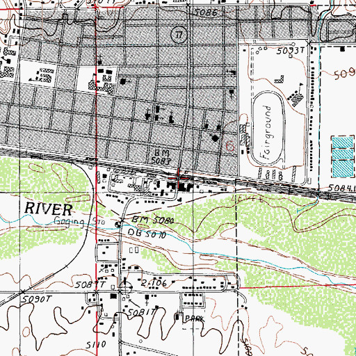 Topographic Map of Holbrook Railroad Station, AZ