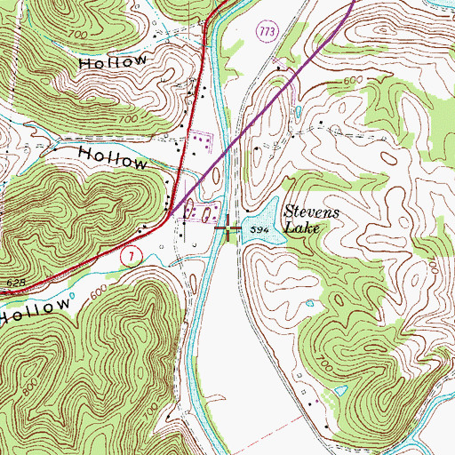 Topographic Map of Pope Railroad Station (historical), KY