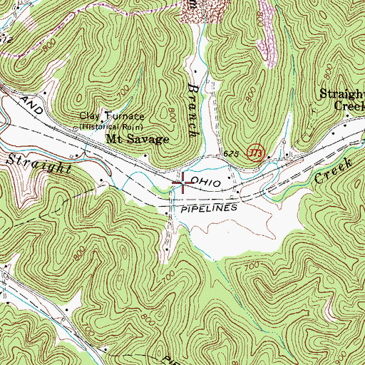 Topographic Map of Seaton Railroad Station (historical), KY