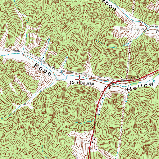 Topographic Map of Sunrise Valley Golf and Country Club, KY