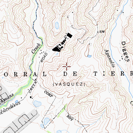 Topographic Map of Corral De Tierra, CA