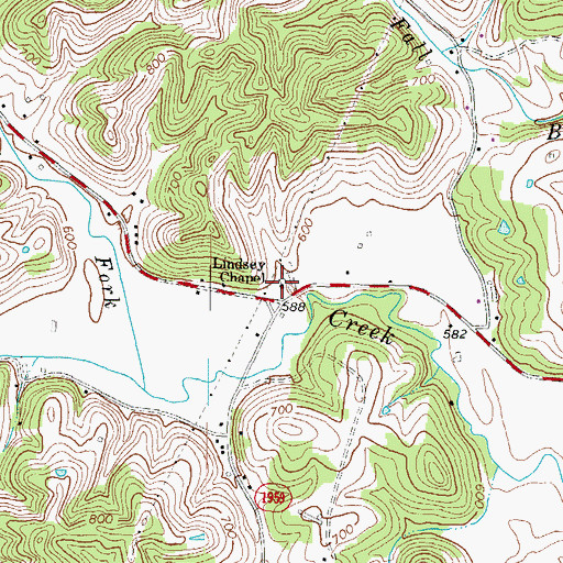 Topographic Map of Lindsey Chapel (historical), KY