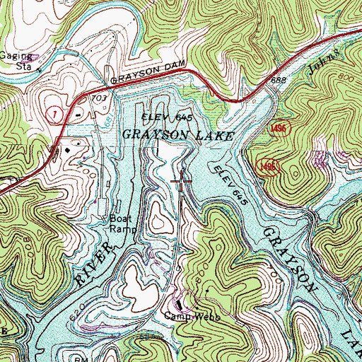Topographic Map of McDavid Post Office (historical), KY