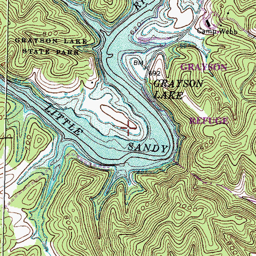 Topographic Map of Rosedale Post Office (historical), KY