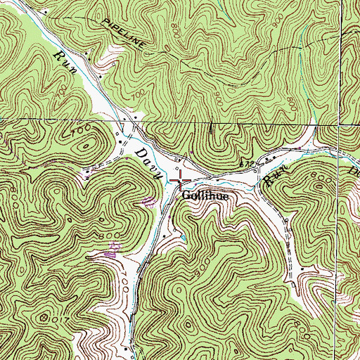 Topographic Map of Gollihue Post Office (historical), KY