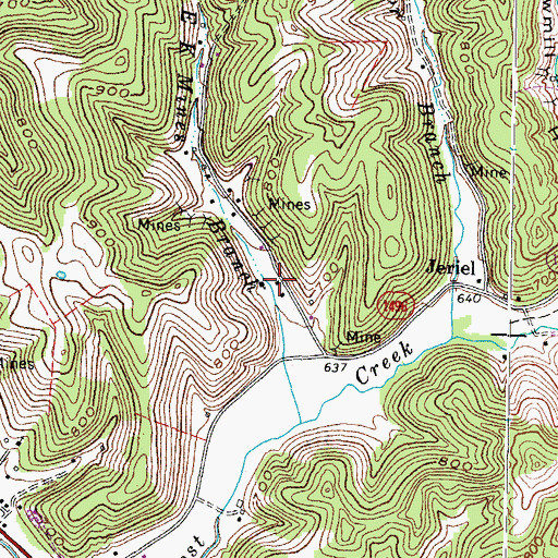 Topographic Map of Partlow Post Office (historical), KY