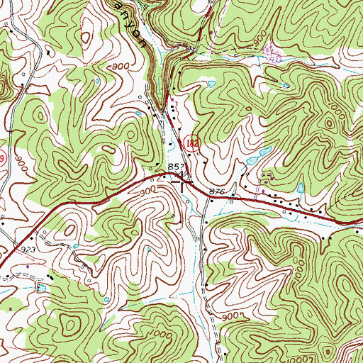 Topographic Map of Cox Post Office (historical), KY