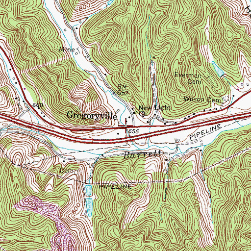 Topographic Map of Fontana Post Office (historical), KY