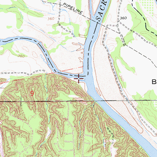 Topographic Map of Cottonwood Creek, CA