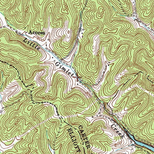 Topographic Map of Whitt Post Office (historical), KY