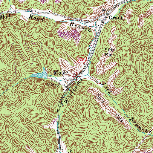 Topographic Map of Music Post Office (historical), KY
