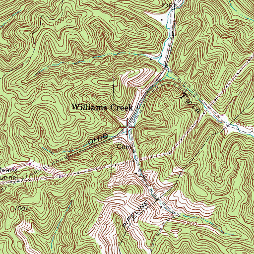 Topographic Map of Williams Creek Station (historical), KY
