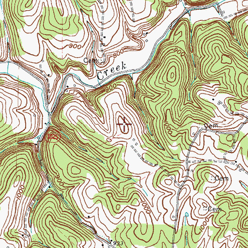 Topographic Map of Smoky Ridge, KY