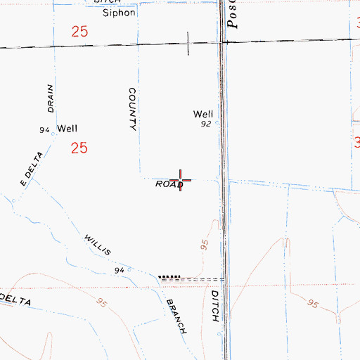 Topographic Map of County Road Ditch, CA