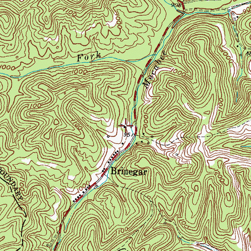 Topographic Map of Brinergar School (historical), KY