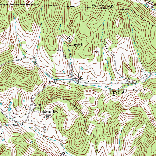 Topographic Map of Dry Branch School (historical), KY