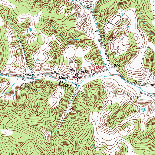 Topographic Map of Flat Fork School (historical), KY