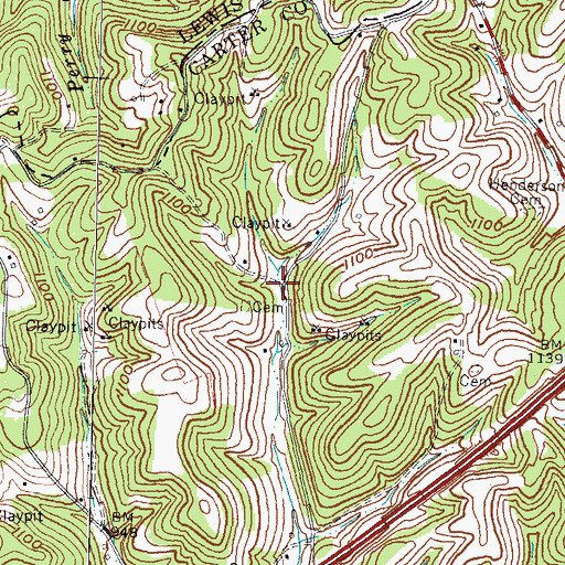 Topographic Map of Reeder School (historical), KY