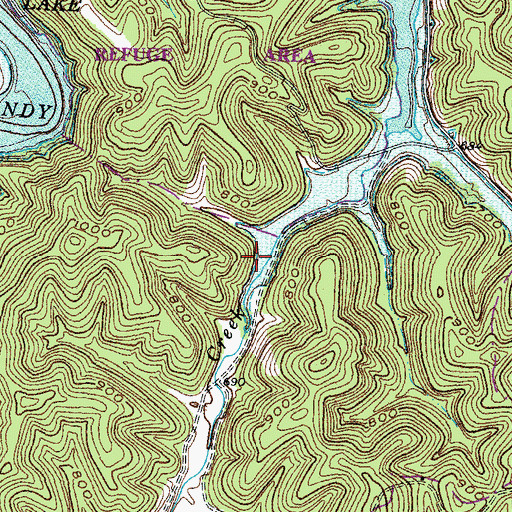 Topographic Map of Deer Creek School (historical), KY