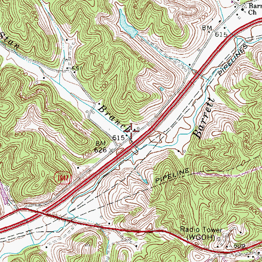 Topographic Map of Locust School (historical), KY