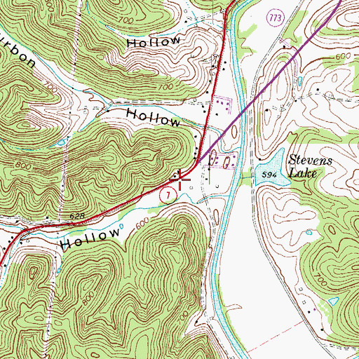 Topographic Map of Pope Hollow School (historical), KY