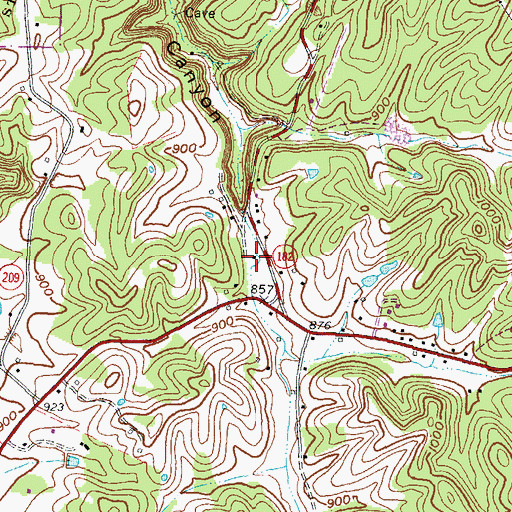 Topographic Map of Cedar Point School (historical), KY